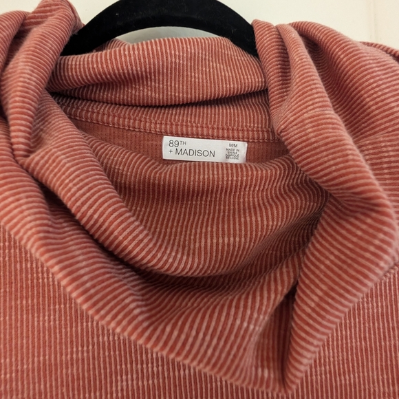 Madison Dusty Orange Cowl Neck Sweater Oversized Knit - Picture 4 of 7